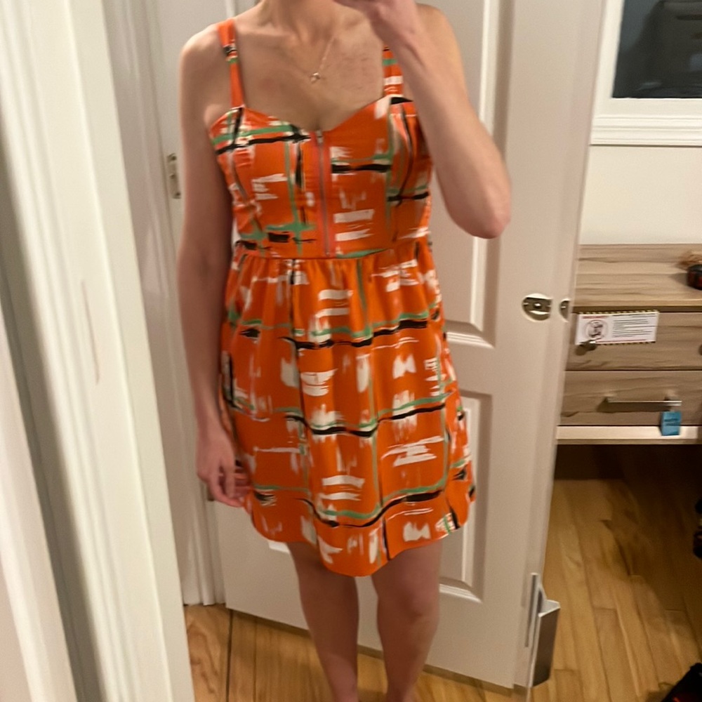 Orange pink owl dress